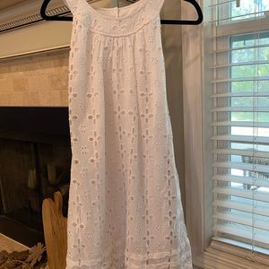 White eyelet sheath dress. Size 10.